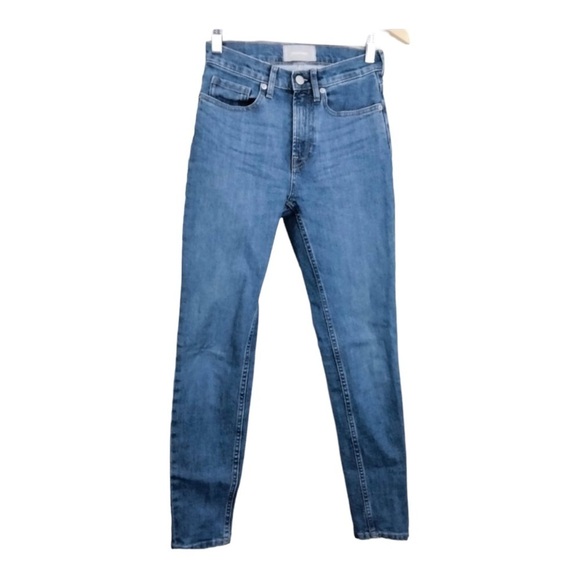 EVERLANE High Rise Skinny Jeans Medium Wash Blue Size 27 Classic - Picture 3 of 5